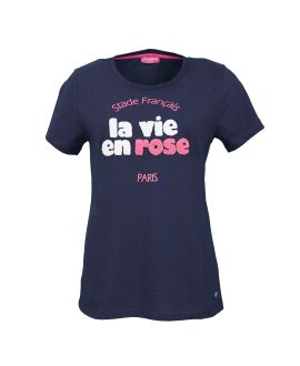 T-shirt La Vie En Rose Bouclette Stade Français Paris Femme