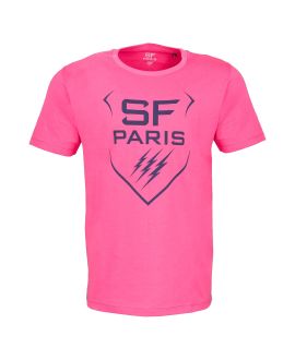T-shirt Logo Feutrine Stade Français Paris Rose Homme